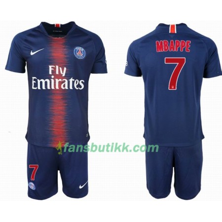 Fotballdrakt Paris Saint-Germain MBAPPE 7 Barn Hjemmetrøye 2018-2019 Kortermet